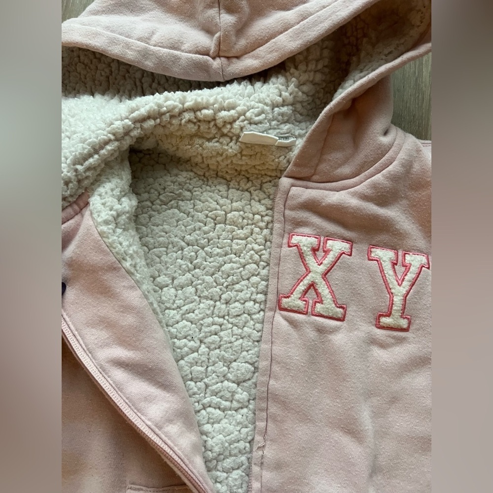 Roxy Light Pink Kids Zip-Up Hoodie Size Small - Picture 4 of 6